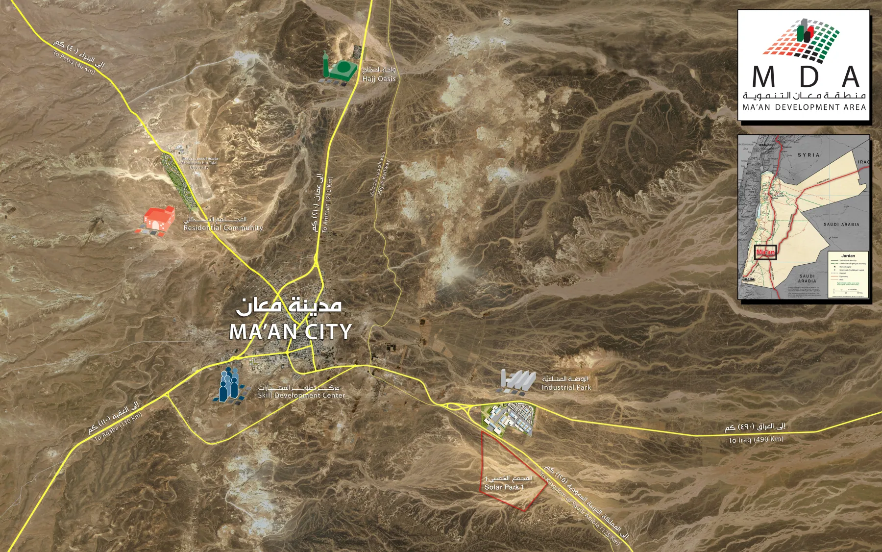 Ma'an Development Area map